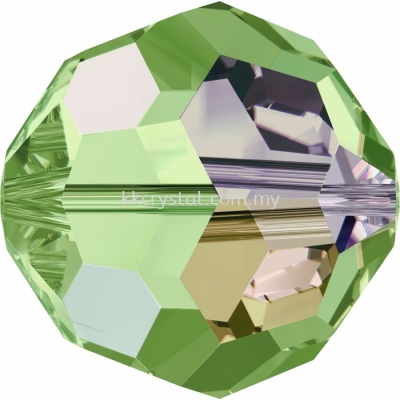 SW 5000 Round Beads, 6mm, Peridot AB (214 AB), 5pcs/pack