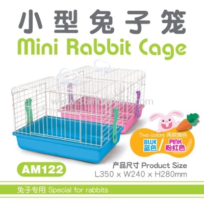 AM122 Mini Rabbit Cage - Pink/Blue