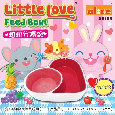 AE159 Alice Little Love Heart-Shaped Feed Bowl for Chinchilla
