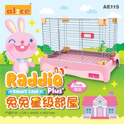 AE115 Alice Raddio Plus Rabbit Cage - Pink