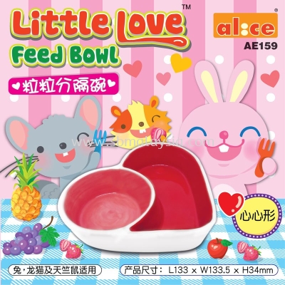 AE159 Alice Little Love Heart-Shaped Feed Bowl for Rabbit, Chinchilla and Guinea Pig