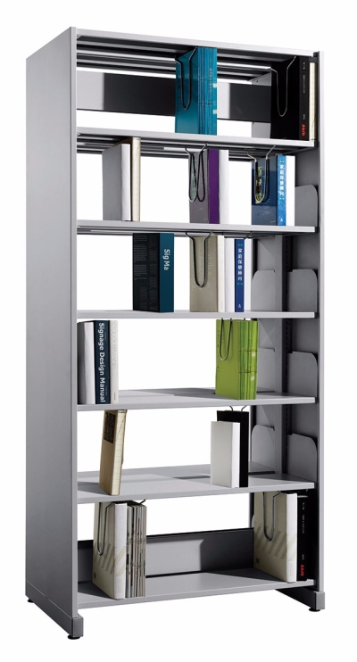 JS607 Library Double Sided Rack, C/W Steel Side Panel