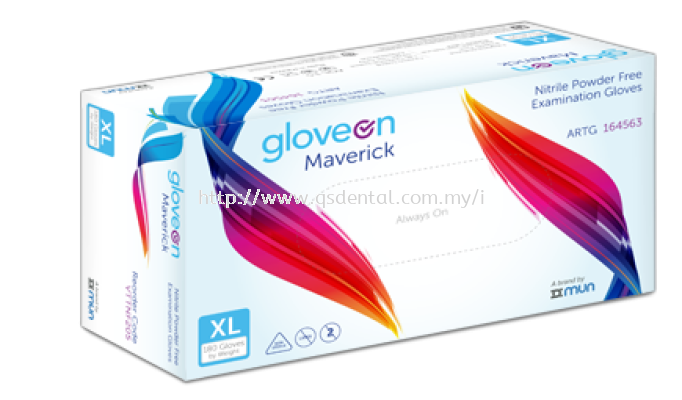 GloveOn Maverick Nitrile Exam Gloves (Powder Free, Standard Cuff)