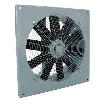 Wall mounted adjustable pitch angle axial fan