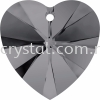 SW 6228 Heart Pendant, 10.3x10mm, Crystal Silver Night (001 SINI), 4pcs/pack 6228 HEART PENDANT, 10.3x10MM Pendants  SW Crystal Collections 