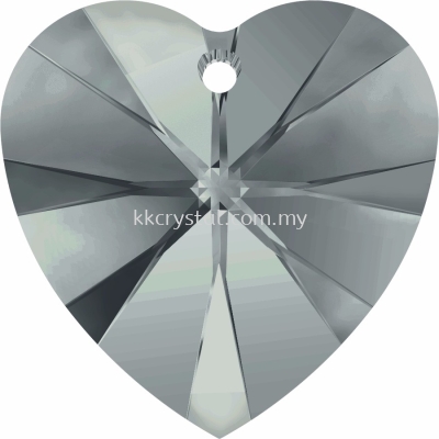 SW 6228 Heart Pendant, 10.3x10mm, Black Diamond (215), 4pcs/pack