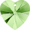 SW 6228 Heart Pendant, 10.3x10mm, Peridot (214), 4pcs/pack 6228 HEART PENDANT, 10.3x10MM Pendants  SW Crystal Collections 