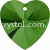 SW 6228 Heart Pendant, 10.3x10mm, Fern Green (291), 4pcs/pack 6228 HEART PENDANT, 10.3x10MM Pendants  SW Crystal Collections 