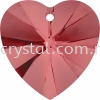 SW 6228 Heart Pendant, 10.3x10mm, Padparadscha (542), 4pcs/pack 6228 HEART PENDANT, 10.3x10MM Pendants  SW Crystal Collections 