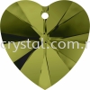 SW 6228 Heart Pendant, 10.3x10mm, Olivine (228), 4pcs/pack 6228 HEART PENDANT, 10.3x10MM Pendants  SW Crystal Collections 