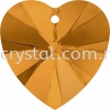 SW 6228 Heart Pendant, 14.4x14mm, Topaz (203), 2pcs/pack 6228 HEART PENDANT, 14.4x14MM Pendants  SW Crystal Collections 