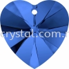 SW 6228 Heart Pendant, 14.4x14mm, Sapphire (206), 2pcs/pack 6228 HEART PENDANT, 14.4x14MM Pendants  SW Crystal Collections 