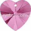 SW 6228 Heart Pendant, 14.4x14mm, Rose (209), 2pcs/pack 6228 HEART PENDANT, 14.4x14MM Pendants  SW Crystal Collections 