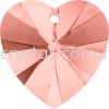 SW 6228 Heart Pendant, 18x17.5mm, Rose Peach (262), 1pcs/pack 6228 HEART PENDANT, 18x17.5MM Pendants  SW Crystal Collections 