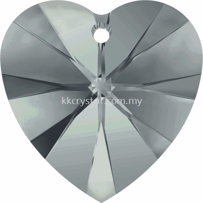 SW 6228 Heart Pendant, 18x17.5mm, Black Diamond (215), 1pcs/pack