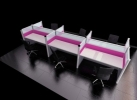 ISLAND RECTANGULAR - 6 SEATERS OFFICE BLOCK SYSTEM OFFICE WORKSTATION / OPEN PLAN PARTITION