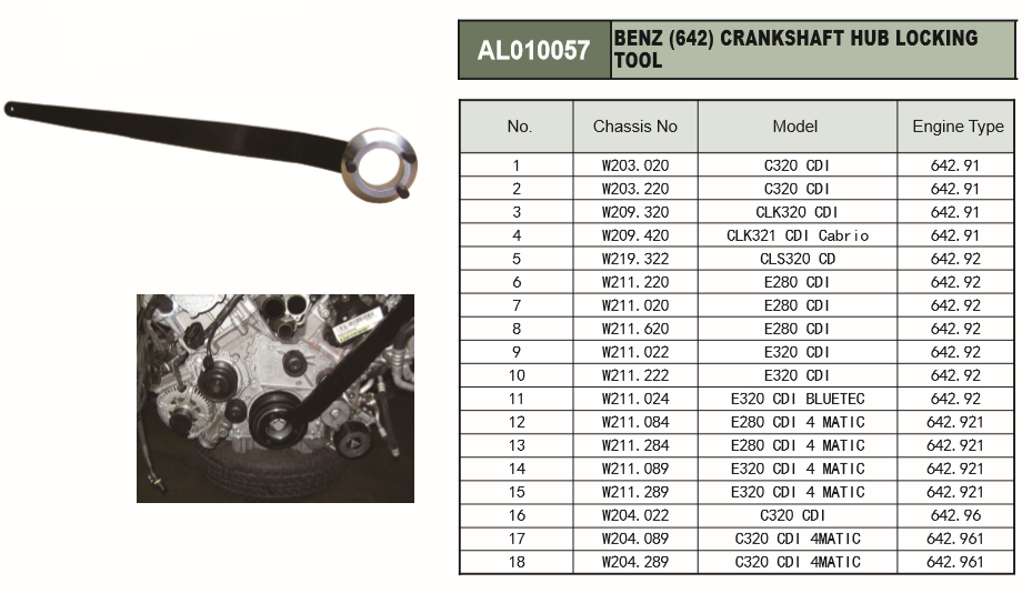Image result for BENZ (642) CRANKSHAFT HUB LOCKING TOOL