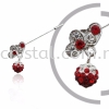 Pin Brooch 7013# (Double Heart), Red Light Siam, 2pcs/pack 7013# Pin Brooch Jewerly