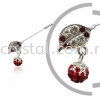 Pin Brooch 7014# (Leaf), Red Light Siam, 2pcs/pack 7014# Pin Brooch Jewerly