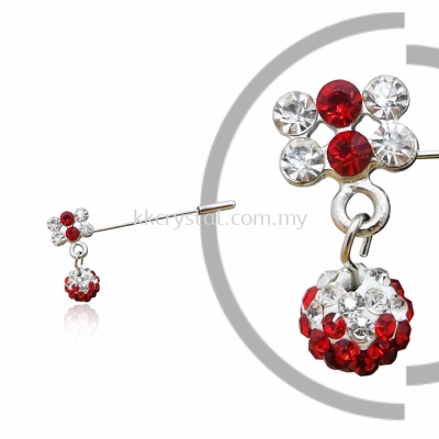 Pin Brooch 7016#, Red Light Siam, 2pcs/pack