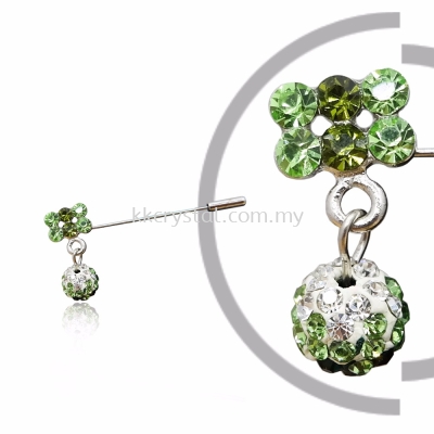 Pin Brooch 7016#, Green Olivine, 2pcs/pack