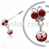 Pin Brooch 7020# (Butterfly), Red Light Siam, 2pcs/pack 7020# Pin Brooch Jewerly