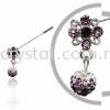 Pin Brooch 7022#, Purple Amethyst, 2pcs/pack 7022# Pin Brooch Jewerly