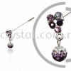 Pin Brooch 7023#, Purple Amethyst, 2pcs/pack 7023# Pin Brooch Jewerly