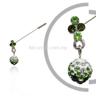 PIn Brooch 7046#, Green Olivine, 2pcs/pack