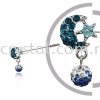 Pin Brooch 7046# (Star & Moon), Blue, 2pcs/pack 7046#_(Star n Moon) Pin Brooch Jewerly