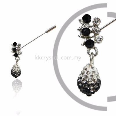 Pin Brooch 7032#_A, Black, 2pcs/pack