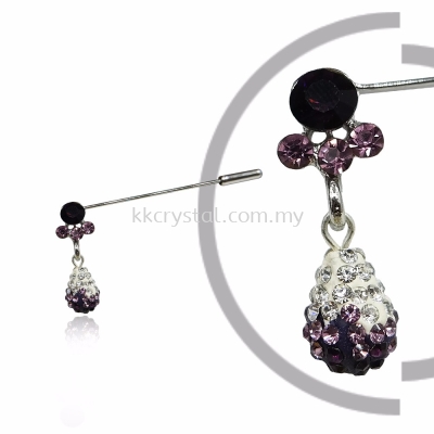 Pin Brooch 7045#_A, Purple Amethyts, 2pcs/pack