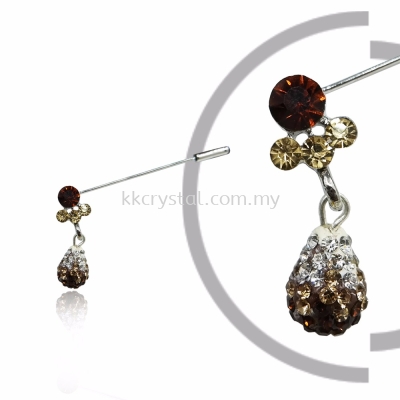 Pin Brooch 7045#_A, Brown, 2pcs/pack