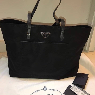 (SOLD) Brand New Prada Shoulder Tote 1BG052 In Black