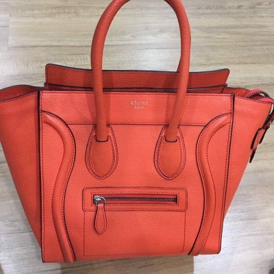 (SOLD) Celine Micro Luggage Tote in Orange