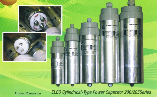 ELCO 200 SERIES 1.0 KVAR CYLINDER TYPE CAPACITOR BANK 440V C/W 1MTR WIRE (WEIGHT-602G)