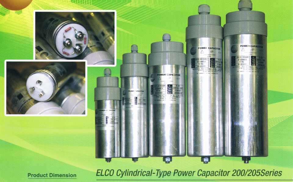 ELCO 200 SERIES 1.0 KVAR CYLINDER TYPE CAPACITOR BANK 440V C/W 1MTR WIRE (WEIGHT-602G) ELCO Capacitor Bank 200 / 205 Capacitor 