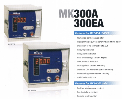 MIKRO MK300A NUMERICAL EARTH LEAKAGE RELAY