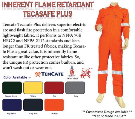 Tecasafe Plus 700 Inherent Flame Resistance Coverall 240gsm