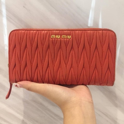 (SOLD) Miu Miu Matelass Leather Long Zippy Wallet