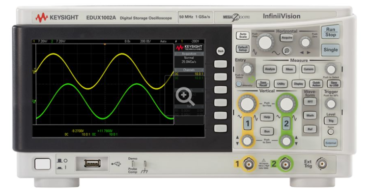 Keysight Oscilloscope 50 MHz, 2 Analog Channels, EDUX1002A