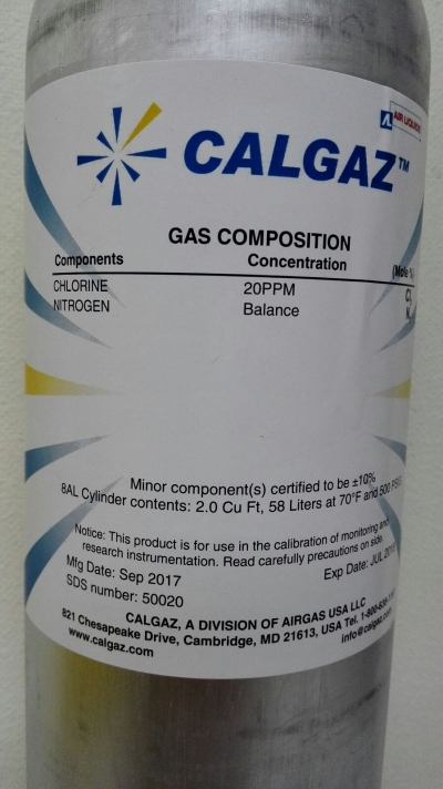 8AL 20PPM CL2 / N2 - 116 LITER