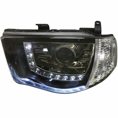 Triton 05 Head Lamp Projector Black Chrome W/LED