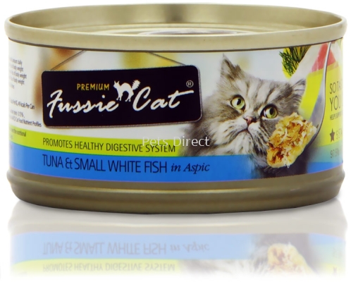 Fussie Cat Premium Tuna With Small White Fish In Aspic 80g