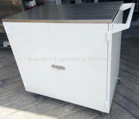 Powder coating cabinet with heavy duty stainless steel work top 