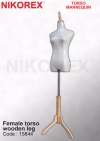 470101 - FEMALE TORSO (BEIGE ) WOODEN TRIPOD (TX) TORSO BODYFOAM MANNEQUIN MANNEQUINS