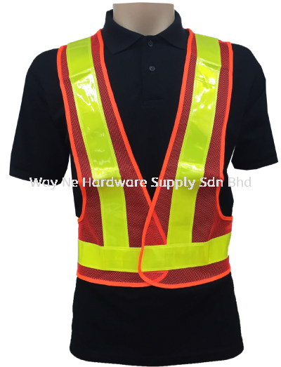 Safety Vest V Neck (Netting) Orange + Yellow