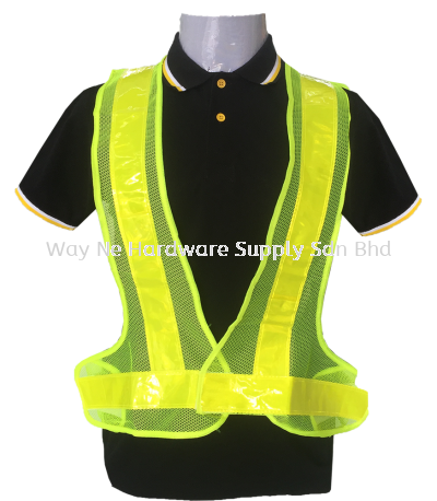 Safety Vest V Neck (Netting) Lime Green + Lime Green
