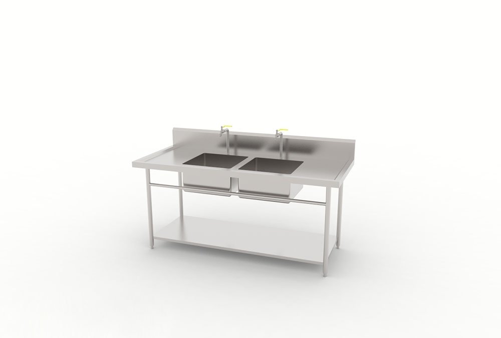 Double Bowl Sink Table With Th Faucet Supplier Suppliers Supply