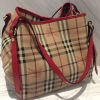 (SOLD) Burberry Haymarket Shoulder Tote with a Small Pouch Burberry